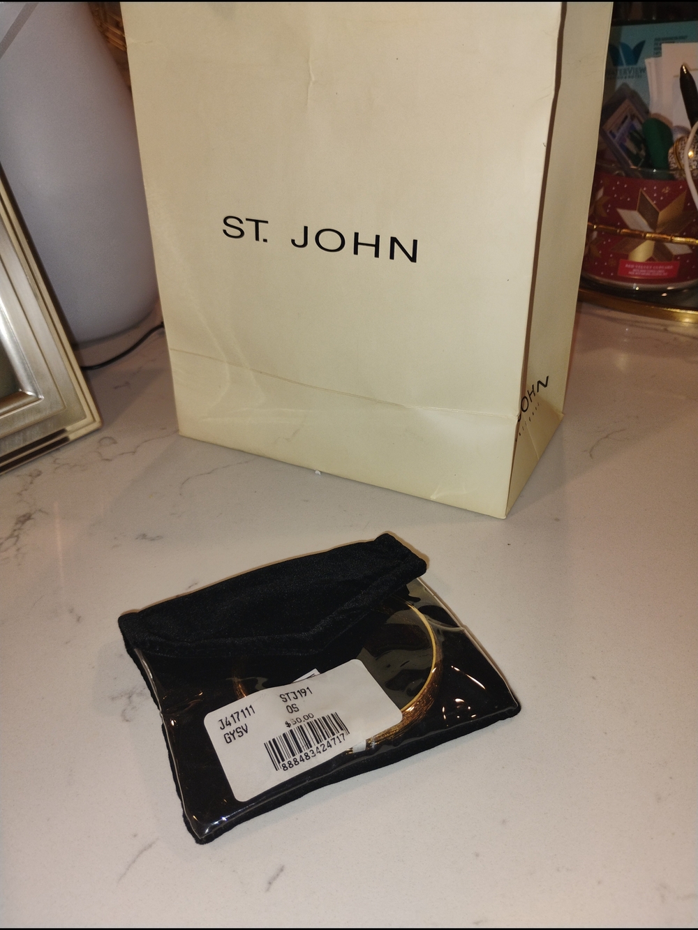 St. John Gold Textured Bangle - Picture 2 of 5